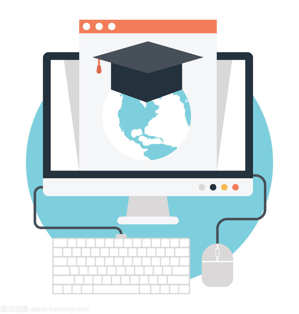 電子教學平面圖標 網(wǎng)絡教育學習技術(shù)理念的視覺表達